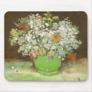 Mousepad Vaso com Zinnias e flores por Vincent van Gogh