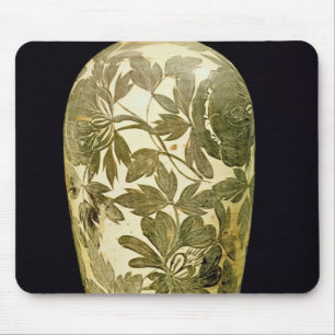 Mousepad Vaso de Mei P'ing com uma decoração floral preta