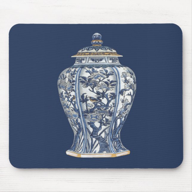 Mousepad Vaso de Porcelana Azul e Branco pelo Vision Studio (Frente)