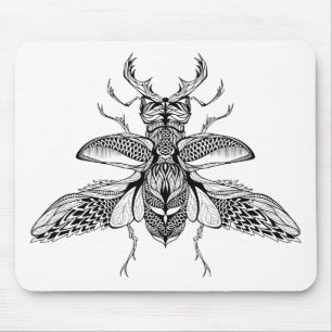 Mousepad Veado-Besouro psicadélico inspirado