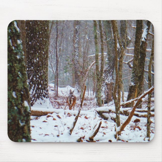 Mousepad veado-cauda-branco na neve (Frente)