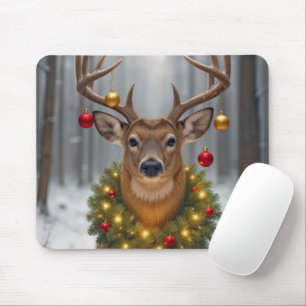 Mousepad Veado de Natal em Enfeites de Feriado