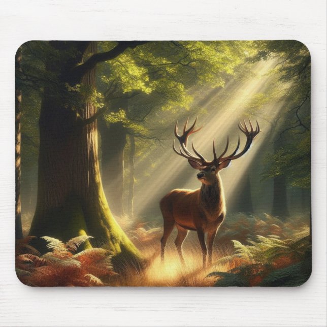 Mousepad Veado na floresta matinal (Frente)