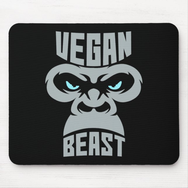 Mousepad Vegan Beast Workout Muscle Gorilla Gym Bodybuildin (Frente)