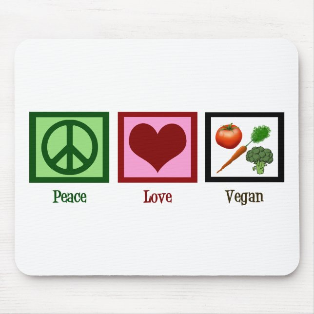 Mousepad Vegan do amor da paz (Frente)
