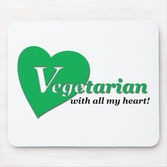 Mousepad Vegetariano com todo o meu coração (Frente)
