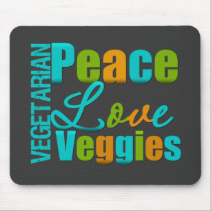 Mousepad Vegetarianos do amor da paz do vegetariano