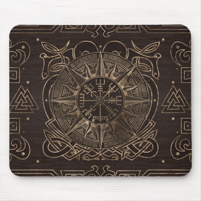 Mousepad Vegvisir - Ornamento de Compass Viking (Frente)