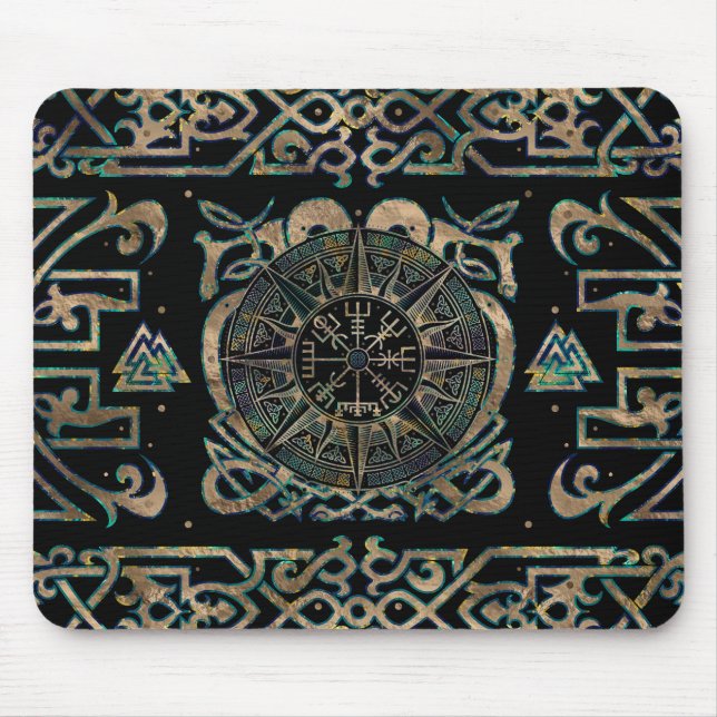 Mousepad Vegvisir - Ornamento de Compass Viking (Frente)