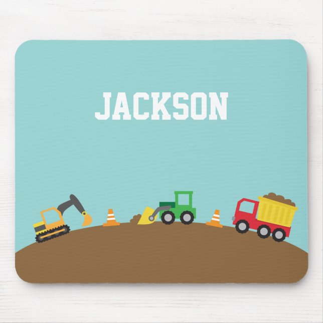 Mousepad Veículos de Construção Fofos Personalizados para M (Frente)