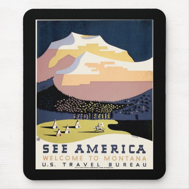 Mousepad Veja a América ~ Bem-vindos a Montana (Frente)