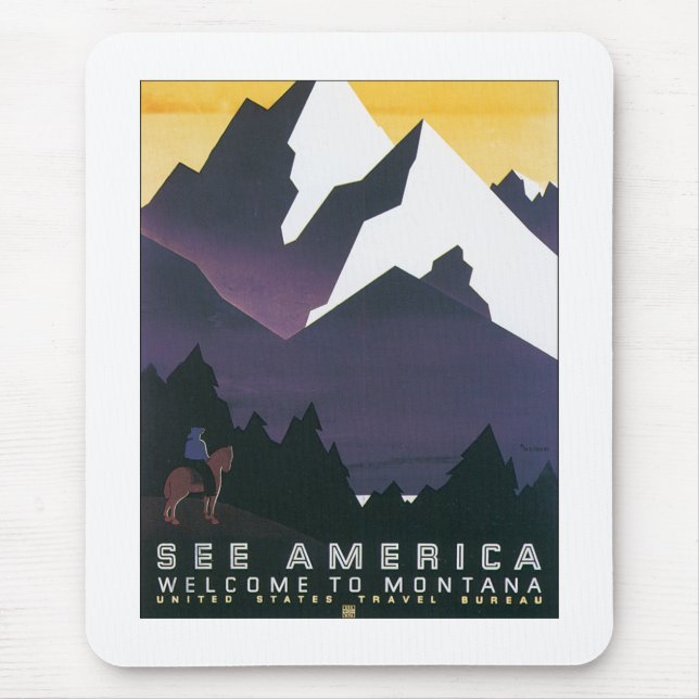Mousepad Veja a América ~ Bem-vindos a Montana (Frente)