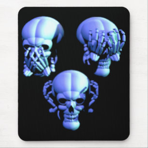 Mousepad Veja Não, Ouça Não, Não Fale Sem Peles De Mau Rato