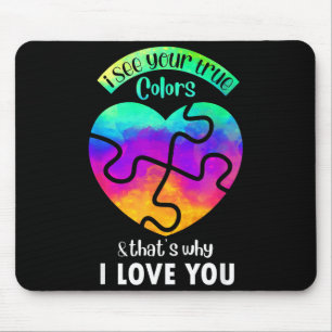 Mousepad Vejo suas verdadeiras cores, Mundo de Puzzle Consc