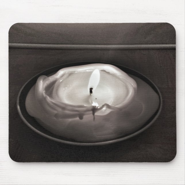 Mousepad Vela Derretida Preto e Branco (Frente)