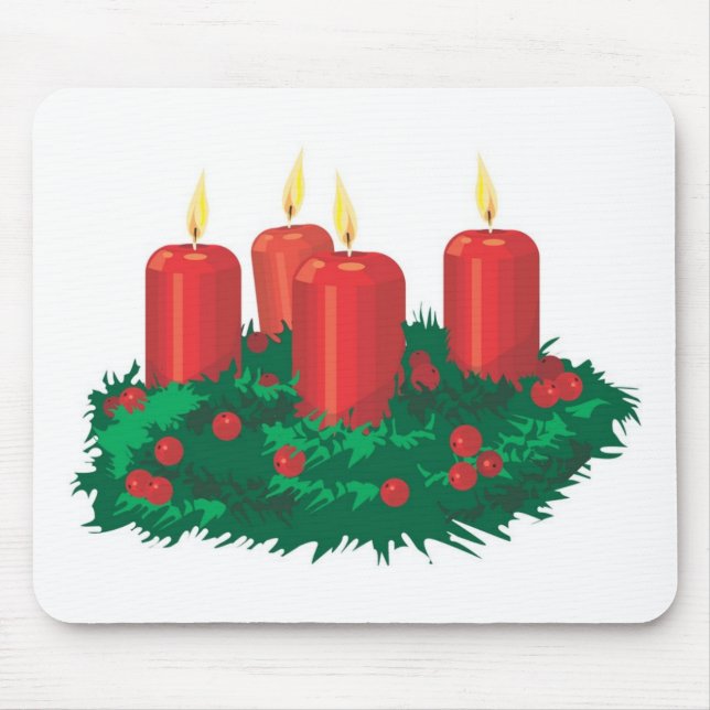 Mousepad Velas de Natal Vermelhas (Frente)