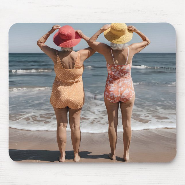 Mousepad Velhas Senhoras Na Praia (Frente)