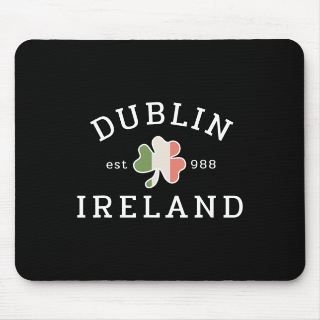 Mousepad Velho Retro Dublin Irlanda Est 988 St Patr (Frente)