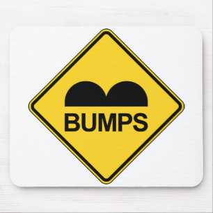 Mousepad Velocidade de Precaução Bumps Sinal de Tráfego 