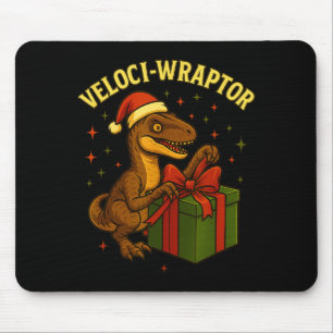 Mousepad Velociraptor engraçado de Natal Trocadilho Veloci-