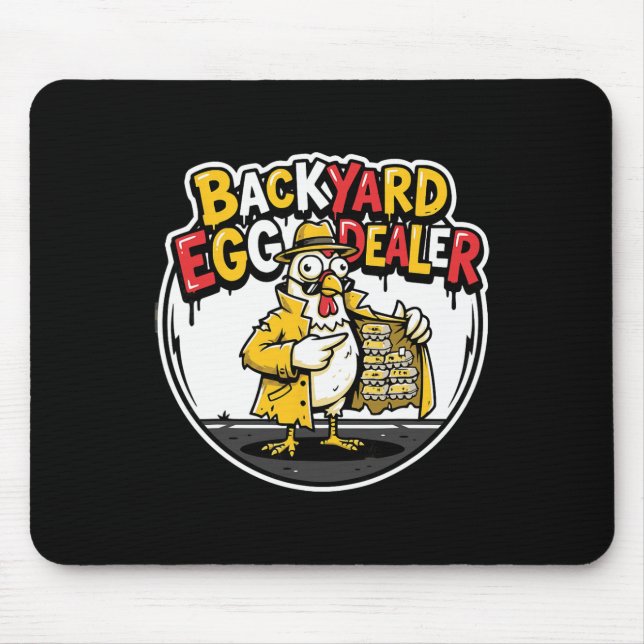 Mousepad Vendedor de Ovos no Quintal Design Engraçado de Fr (Frente)