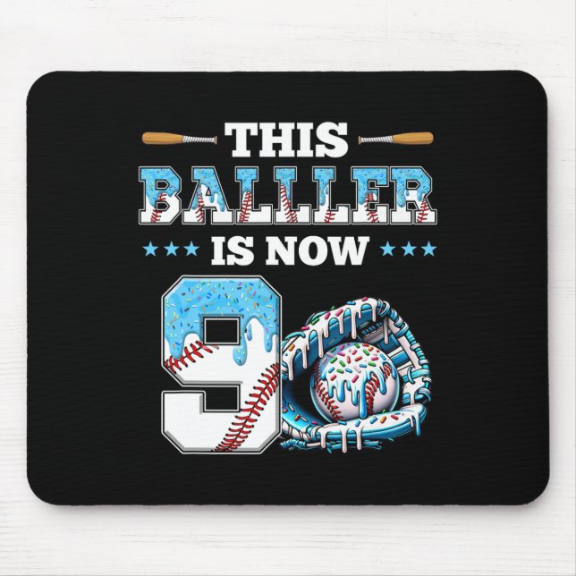 Mousepad Vender Drillup 9º Festa de aniversário Boy Sport F (Frente)