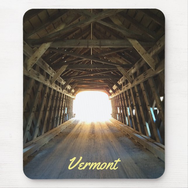 Mousepad Venha à luz - Ponte coberta por Vermont (Frente)