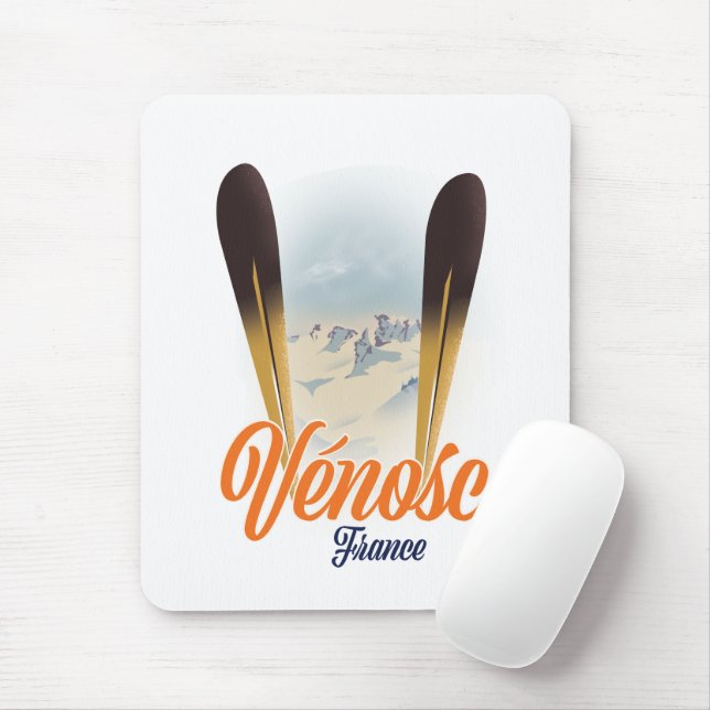 Mousepad Vénosc, poster de Esqui França (Com mouse)