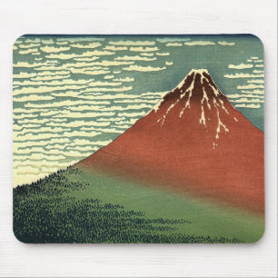 Mousepad Vento Sul de Hokusai, céu limpo ou "Fuji Vermelho"