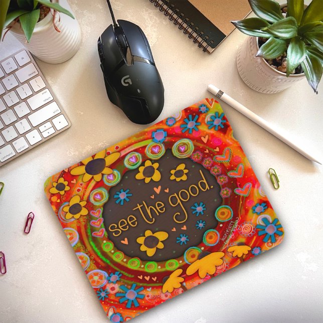 Mousepad Ver a Boa Inspirividade Colorida Moderna (Criador carregado)