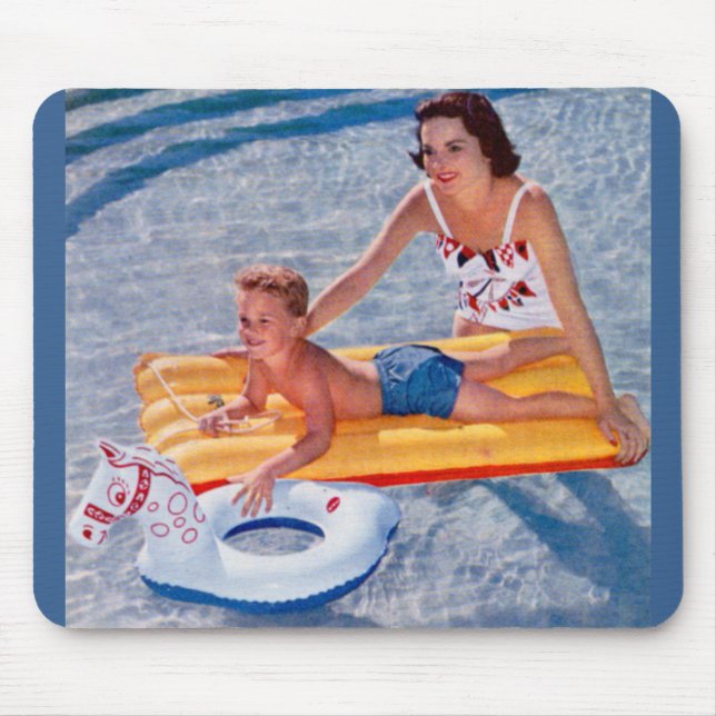 Mousepad Verão de 1950 na piscina (Frente)