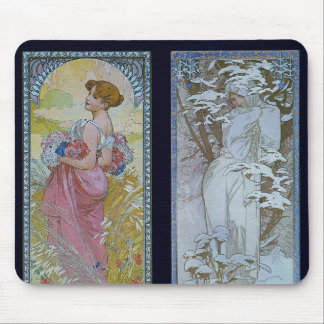 Mousepad "Verão e inverno " de Alphonse Mucha