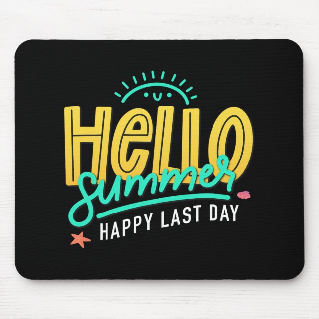 Mousepad Verão Feliz Último Dia De Aula Professor Aluno  (Frente)