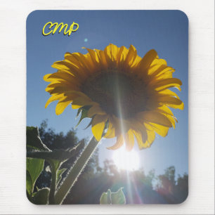 Mousepad Verão Sun e girassol com suas iniciais