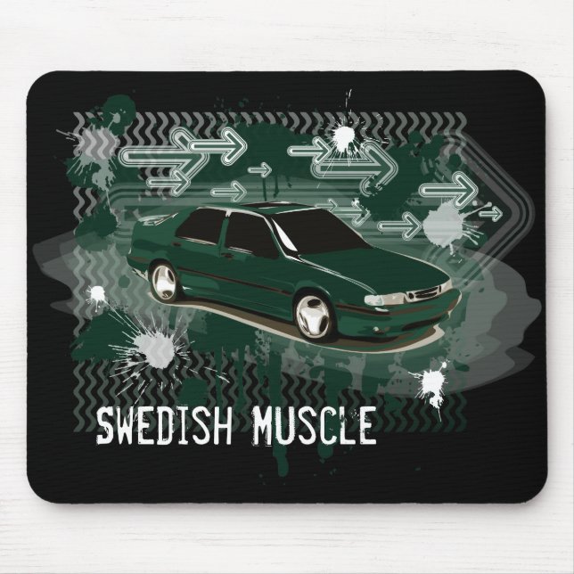 Mousepad verde aero do scarabe 9000, músculo sueco (Frente)