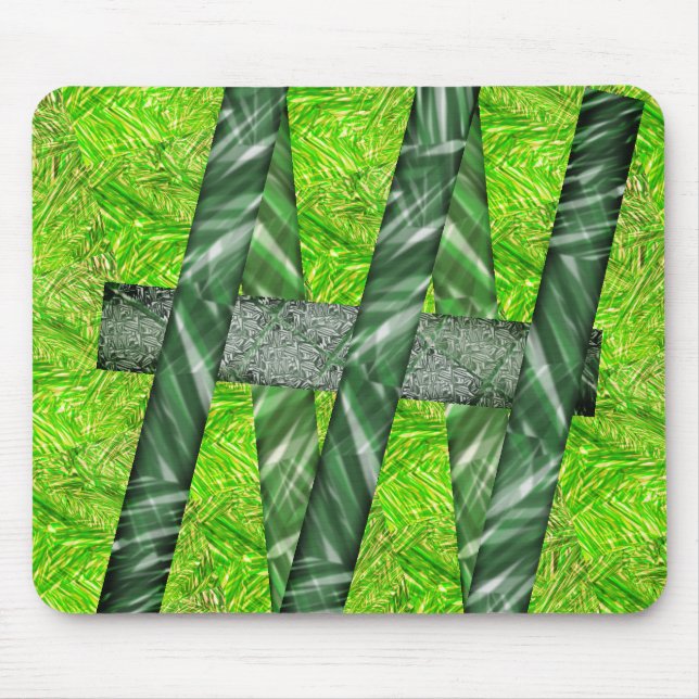 MousePad verde amarelado com riscos e traços verde (Frente)