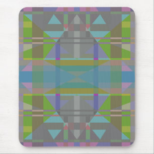 Mousepad Verde Azul Roxo Geométrico