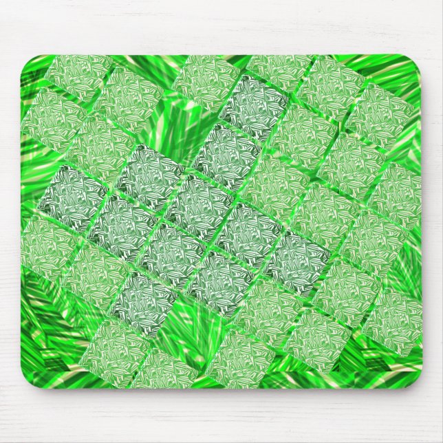 MousePad verde chamativo com quadrados e 'montagen (Frente)