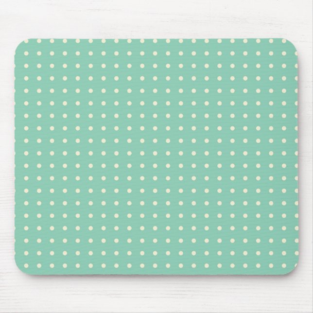 Mousepad Verde da cerceta com as bolinhas de creme pequenas (Frente)