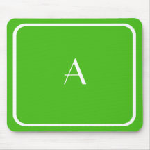 Mousepad Verde de Kelly Barata com Monograma Branc