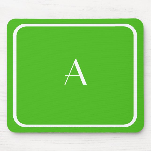 Mousepad Verde de Kelly Barata com Monograma Branc (Frente)