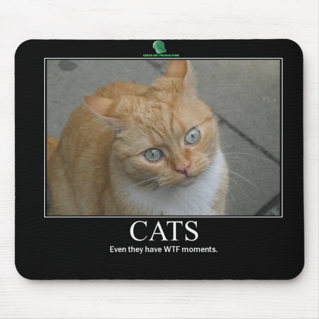 Mousepad VERDE dos GATOS das PRODUÇÕES WTF do (Frente)