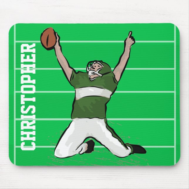 Mousepad Verde e branco feitos sob encomenda do aterragem (Frente)