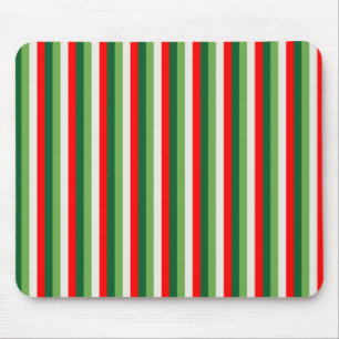 Mousepad Verde, Estrela Branca E Trevo Vermelho Listras Fin