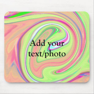 Mousepad verde laranja simples aquarela adicione seu texto
