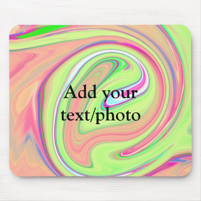 Mousepad verde laranja simples aquarela adicione seu texto  (Frente)