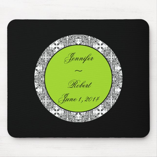Mousepad Verde limão do prazer do damasco (Frente)