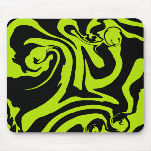 Mousepad Verde limão e espiral preto do mármore retrorrefle