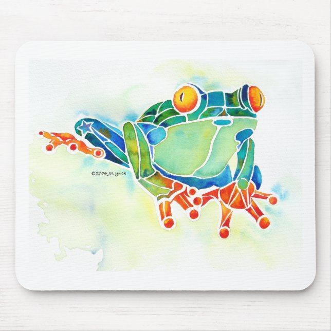 Mousepad Verde lunático do sapo de árvore (Frente)