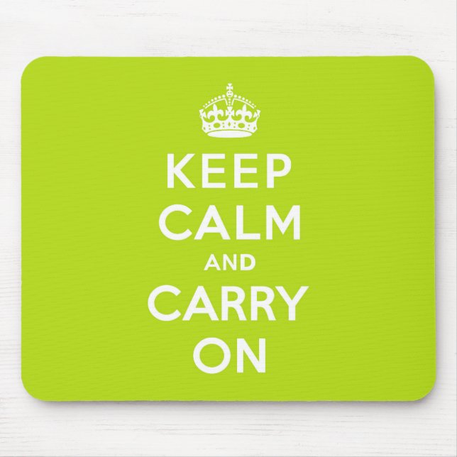 Mousepad Verde-maçã mantenha a calma e continue (Frente)